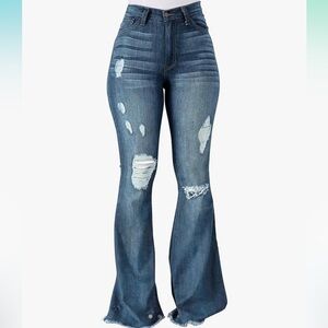 Jean bundle, all high rise wide leg size large